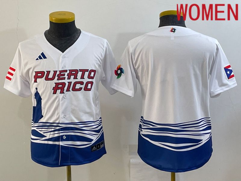 Women 2023 World Cub Blank White MLB Jersey2
